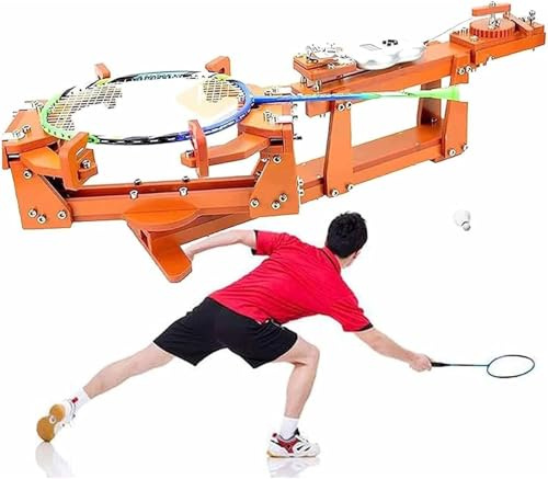 Machine à Corder Raquettes Badminton, cordeur Fixe 6 Points avec Affichage numérique et treuil Manuel pour Tennis et Squash, Tension >60LB | Usage Professionnel & Domestique | Cadre métal Durable