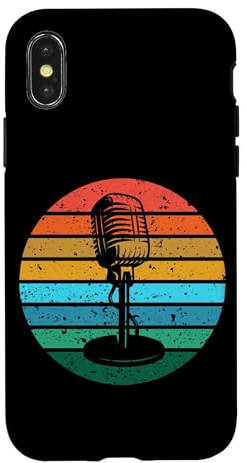 Vocalist Retro Microphone Singing Design Case for iPhone X/XS