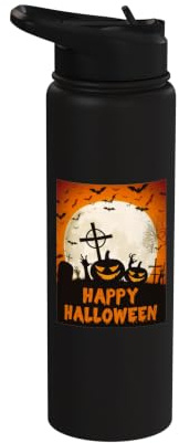 Happy Halloween Zombie Graveyard with Scary Pumpkins Stainless Steel Insulated Water Bottle
