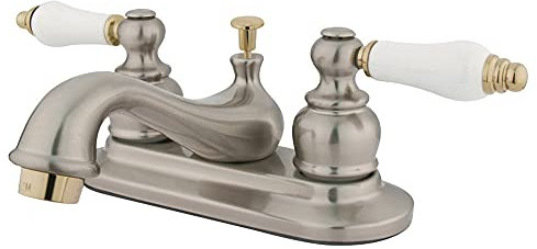 Kingston KB609B Bathroom Faucet, Brushed Nickel/Polished Brass