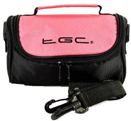 Baby Pink & Black Case Bag for JVC Full HD Everio Wi-Fi GZ-VX715BEK Camcorder