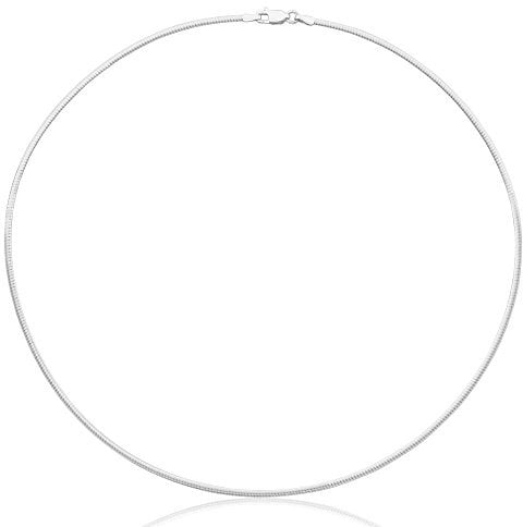 COZMOS Feine Halsreif Omegakette Collier Halskette Silberkette Kette 925 Silber Sterling 1mm - 30, 35, 40, 45, 50, 55, 60cm