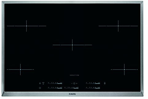 AEG HKE 845H0 X-B - Piano cottura elettrico a induzione, 76,6 cm, zone di cottura flessibili, facile da usare, in acciaio INOX