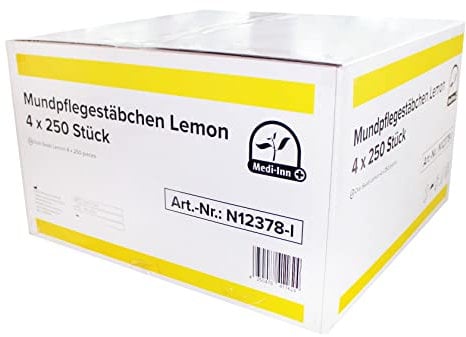 Medi-Inn - Palillos de cuidado bucal sin azúcar con sabor a limón (4 x 250 = 1000 unidades)