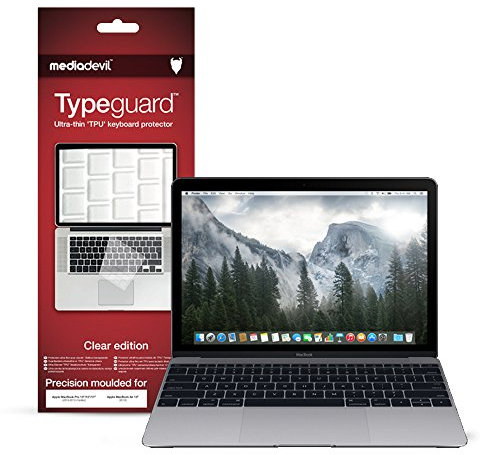 MediaDevil Ultra-Thin Keyboard Cover for MacBook Pro 13 & 15 (2016-2019, with Touch Bar) (UK/EU Key Layout) - Typeguard Clear Edition