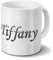 printplanet Tasse mit Namen Tiffany - Motiv Chrom-Schriftzug - Namenstasse, Kaffeebecher, Mug, Becher, Kaffeetasse - Farbe Weiß