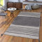 TT Home Handwebteppich Wohnzimmer Natur Webteppich Kelim Modern Baumwolle Streifen Grau, Größe:120x170 cm