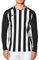 Nike Men Men's Striped Division III Football Jersey Long Sleeved T-Shirt - Black/White/(Black), Medium