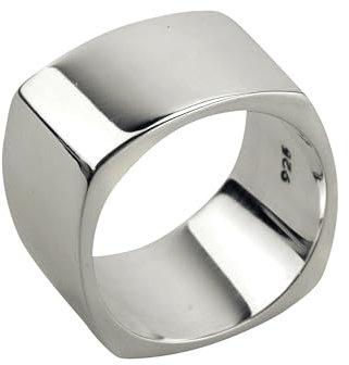 SILBERMOOS XL XXL Ringe in großen Größen Damen Herren Ring Partnerring Bandring Viereck viereckig quadratisch massiv glänzend Sterling Silber 925 Größen 64 66 68 70 72, Größe:70