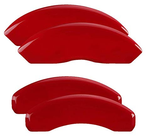 MGP Brake Caliper Covers for Jeep Grand Cherokee 2011-21, WK 2022 (Requires 17+ Wheels) Red Powder-Coated Finish, Front and Rear Caliper Covers (Set of 4)
