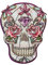 Mono-Quick Bügelbild Aufnäher Patch Applikation zum Aufbügeln Biker Skull Totenkopf Blumen 8,0 x 11,0 cm, 16749, bunt