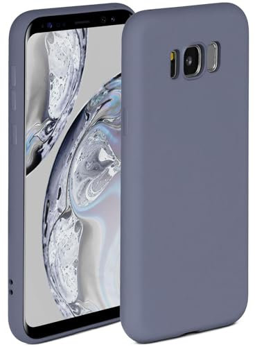 ONEFLOW Soft Case für Samsung Galaxy S8 Hülle aus Silikon mit Kameraschutz, Silikonhülle mit erhöhtem Schutz fürs Display, Backcover Schutzhülle, weiche Handyhülle, Blau Grau