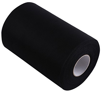 100 Meter 15 cm DIY Dekoration Hochzeit Tüll Rolle Rolle Kleidung Strickstoff zum Nähen (C40 Schwarz)