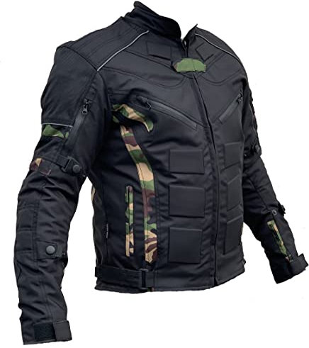 l&j Motorradjacke - Jacke mit herausnehmbaren Protektoren - Textil Motorrad Jacke Biker (s)