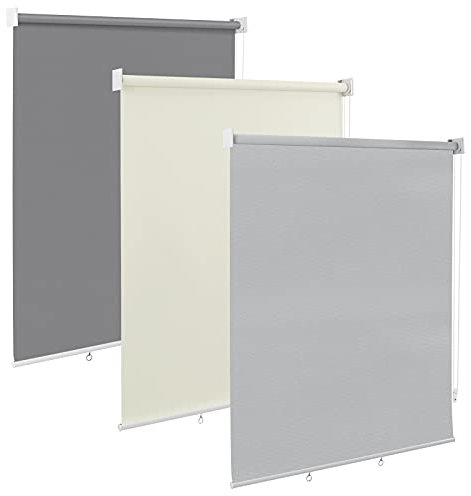 WOLTU Tenda avvolgibile verticale esterni, tenda a rullo per privacy e protezione dal sole, per balconi, terrazze, giardini e gazebo, 100x240 cm Grigio