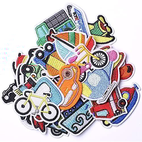 Harsgs Embroidered Car Patches, Cute Car and Vehicle Iron on/Sew on Patches Applique for Clothes, Dress, Hat, Jeans, Backpacks, DIY Accessories (Pack of 30)…