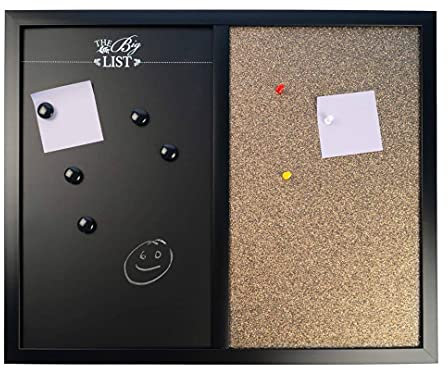 Kombiboard Magnettafel Glitzer Kork Pinnwand Büro Home Office Küche mit Magnet, Kreide, Pinnnadeln, Zubehör (43x53cm Korken Kombitafel)