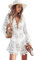 heekpek Women Beach Cover Ups Beachwear Casual Bikini Swimsuit Cover Up Beach Blouses Lace Crochet Bikini Cover Up Boho Beach Dress, White, Size M