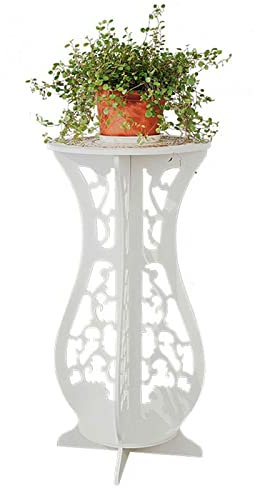 Piedistallo per Piante da Interno/Esterno Bianco, Portafiori Piedistallo per Piante Legno, per Esporre Piante, per Soggiorno, Balcone, Cortile Giardino (Size : 52cmx31.2cm)