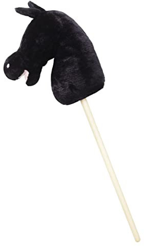Panduro DIY Hobby Horse Pferde für Kinder - Steckpferd Bastelset ohne Sound - Plüsch Stockpferd mit Holz Steck ohne Rollen, Schwarz, 83 cm