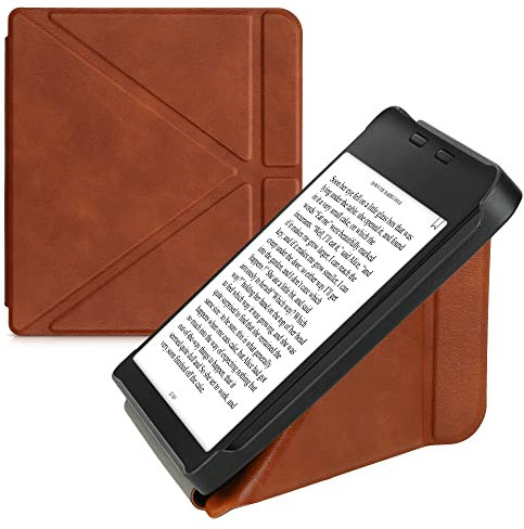 kwmobile Étui Compatible avec Kobo Libra 2 Coque - Étui à Rabat magnétique Tablette eReader Similicuir - Marron