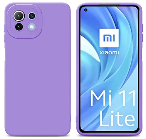 Cadorabo Hülle kompatibel mit Xiaomi Mi 11 LITE (4G 5G) 11 LITE NE Schutzhülle TPU Silikon Case Liquid Design mit Kameraschutz Slim Case Hülle für Xiaomi Mi 11 LITE (4G 5G) 11 LITE NE in Lila