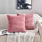 YUSOKI Luxuriöser Kunstfell-Kissenbezug, 45,7 x 45,7 cm, 2er-Set, flauschig, gemütlich, für Sofa, Couch, Schlafzimmer, ohne Füllung (Rosa, 45,7 x 45,7 cm)