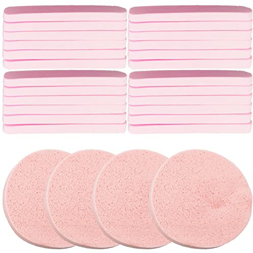 48 Stück Rosa Komprimierte Gesichtsschwämme,Weiche Reinigungsschwamm,Abschminken Schwamm Pads,Make-Up Waschschwamm Gesicht Reinigungs Schwamm für Gesichtsreinigung,Peeling,SPA Massage