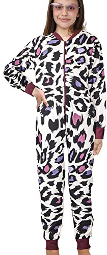 A2Z 4 Kids Girls Boys Onesie One Piece Kids Pyjamas Sleepsuit Soft Feel Comfortable - Cotton Onesie 154 White 11-12