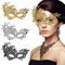 Sibba 3 Stück Maskerade Masken Damen Spitze Venezianische Augenmaske Dame Mädchen Verkleidung Zubehör Maske Ball Halloween Kostüm Fancy Karneval Party Abend Abschlussball Silber Schwarz Gold (Phoenix)