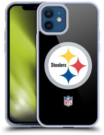 Head Case Designs Licenciado Oficialmente NFL Claro Logotipo de Pittsburgh Steelers Caso Funda de Gel Suave Compatible con Apple iPhone 12 / iPhone 12 Pro
