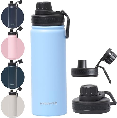 HYDRATE | 500ml Stainless Steel Insulated Water Bottles - Hot and Cold Thermal Bottle - 24-Hour Cold Retention - Leak-Proof Design - Ideal for Workouts, Hikes and Everyday Hydration