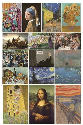 MINI ZOZI Famous Art Prints And Posters 16PCS Paintings Fine Art Aesthetic