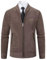 Shuanghao Herren Männer Strick-Jacken Cardigan Sweatshirt Sweater Pulli Stylischer Norweger Winter Warm Outdoor Dicke Fleece-Innenseite Strick Freizeit Pullover für Herren Kaffee XL（Baseball Kragen）