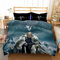 Wikinger-Krieger Bettwäsche 135x200cm Vikings Ragnar Warrior King Kinder Bettbezug Set 3 Teilig Microfaser 3D Motiv Luxus Modern Bettdeckenbezug Mit Reißverschluss und 2 Kissenbezüge 80x80cm