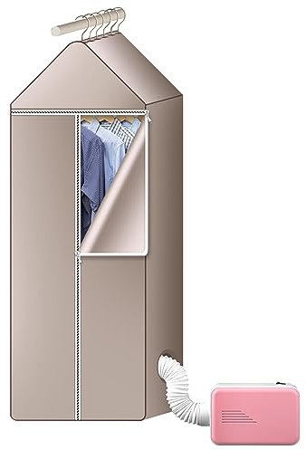 Elektrischer Wäschetrockner Tragbarer,kyaoayo Wäschetrockner Ständer Indoor 230V 600W Mini Warmlufttrockner wäschetrockner klein für Apartment,Zuhause, Reisen (Gold)