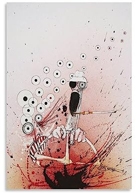 Ralph Artist Steadman – Hunter Driving Pen Line Modern Abstract Minimalist Art Poster Wall Art Paintings Canvas Wall Decor Home Decor Living Room Decor Ästhetische Drucke 40 x 60 cm ungerahmt