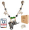 ARIASO® Kinderwagenkette aus Holz und Baumwolle gehäkelt Kinder Baby Spielzeug Holz Kette für Kinderwagen geeignet für Mädchen und Junge ab 0+ Monate inkl. Geschenkkarte (Elefant Grau)