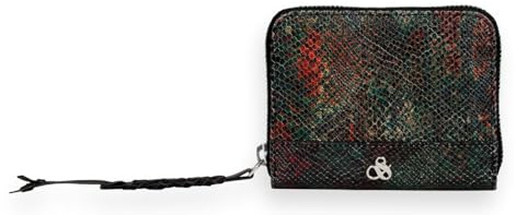 Scotch & Soda Leder Kartenetui Printed Leather Wallet Snake schwarz