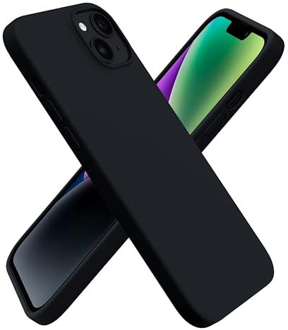 Liquid Silicone Case Compatible with iPhone 14 Plus Case (6.7), Premium Silicone, Full Body Protection - Shockproof Phone Cover, Anti-Scratch Soft-Black