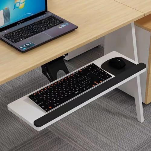 Ergonomic Under Desk Keyboard Tray Adjustable Height Swivel Tilt Under Desk Keyboard Tray Slide Out Keyboard Platform Shelf Easy to Assemble (Color : D, Size : 75x25cm)