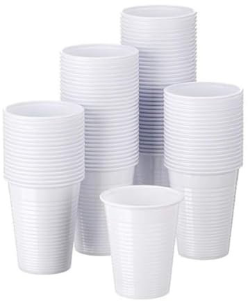 ISAP Bicchieri Plastica Usa e Getta Bianchi (200 ml) Bicchieri Monouso per Acqua e Bibite Varie, Made in Italy Idonei al Contatto Alimentare, Ideali per Feste, Risparmio Quantità (Versione da 500)
