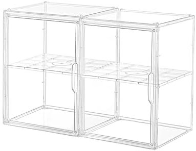 XX-Large Clear Plastic Handbag Storage, Cosmetic Display Cases, Shoe Storage Box, Stackable Storage Bins with Lid, Plastic Desk Organiser for Dresser Bathroom (XX-Large)
