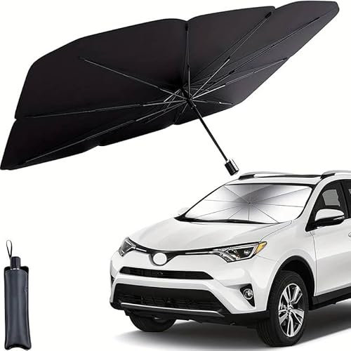 Ombrello Parasole Universale per Auto, 140x78cm, Bordo Morbido, Adatto a Veicoli M/L