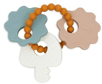 Jollein Porte-clés de dentition pour bébé - Lovely Birds - 100% silicone - Aide à la dentition - Jouet pour bébé