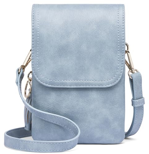 Roulens kleine Handy Umhängetasche Damen, Handytasche mit Geldbörse zum Umhängen, PU Leder Tasche damen für Frauen Designer, verstellbarer Riemen und Schlüsselanhänger
