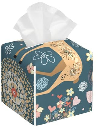 Quadratischer Taschentuchbox-Halter, eleganter Hirsch, Taschentuchbox, Abdeckung, Würfel für Badezimmer, Schlafzimmer, Esstisch, Büro, Küche