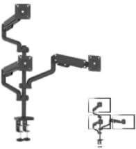 EP Gear Triple Monitor Mount – Verstellbare Gasfederhalterung für 3 Monitore bis zu 27 (max. 9 kg), VESA 75x75 & 100x100 mm, C-Klemme & Grommet-Montageoptionen für die Schreibtischinstallation