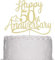 50th Anniversary Cake Topper Picks Gold Glitter Happy 50th Wedding Anniversary Party Decorations Birthday Party Supplies Company anniversaries Cake Decorations