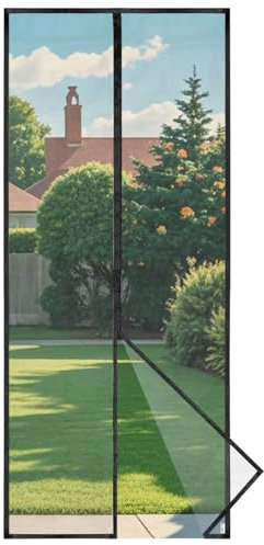 HOOMEE LightView Fliegengitter Tür für Balkontüren 95x210cm, Magnetvorhang für Zuverlässigen Insektenschutz, Lichtdurchlässiges LV-Gewebe, Kleine Magneten für Perfekte Schließung, Nicht Kürzbar